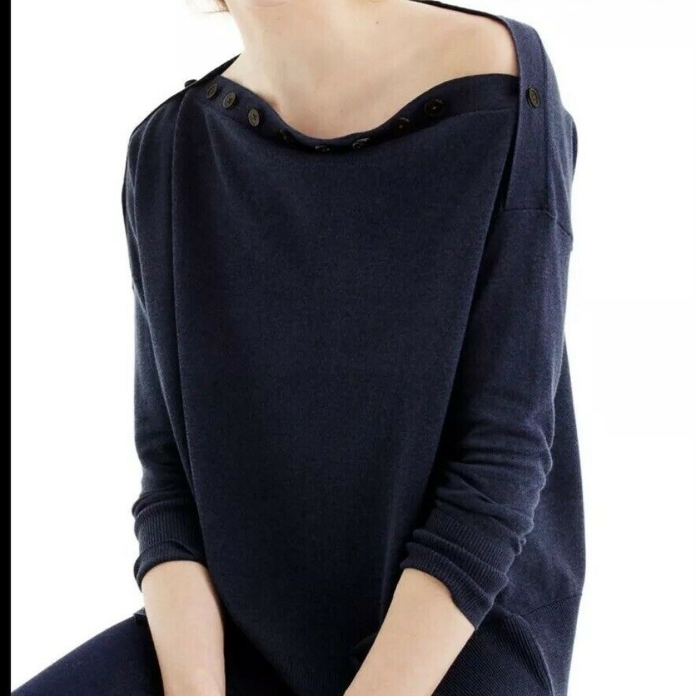 J Crew Women Navy Blue #G7737 Boat neck Pullover o